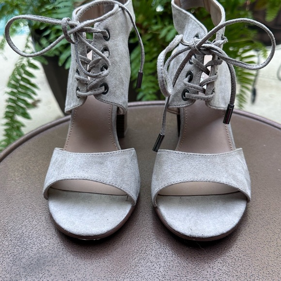 Sophie17 Gray Lace-Up Heels - Picture 1 of 3